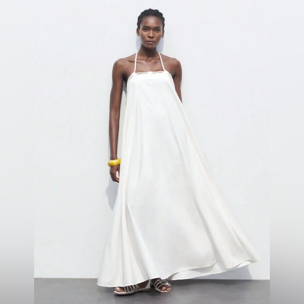 Shein Maija Elegant White Halter Dress